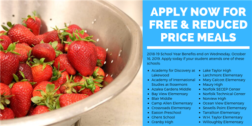 Free and Reduced Price Meal Applications Free and Reduced Price Meal Applications
